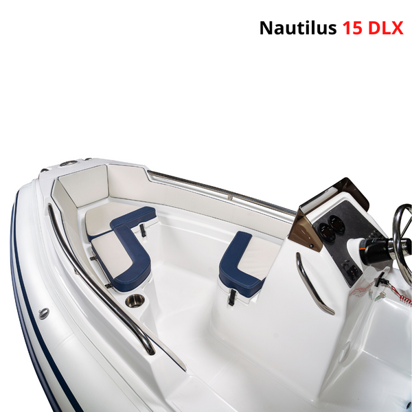 Nautilus 15 DLX Boat Orca coated Fabric med agterspejlets stige og solseng
